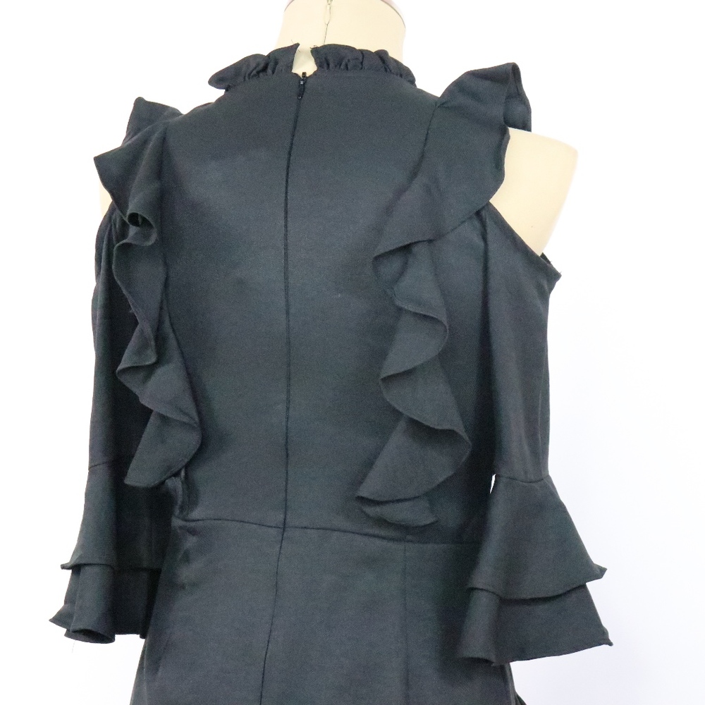 NWT Alpha & Omega Black Ruffle Dress - J0103 - Picture 7 of 7